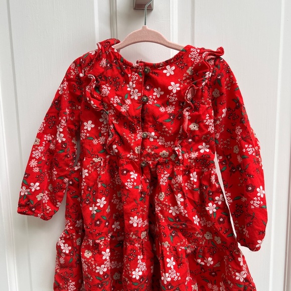 Carter’s 24M Red Floral Longsleeve Flowy Dress - Picture 2 of 5